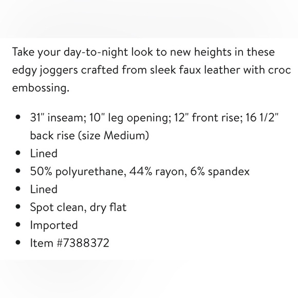 Naked Wardrobe The Crocodile Faux Leather Joggers - Picture 3 of 5